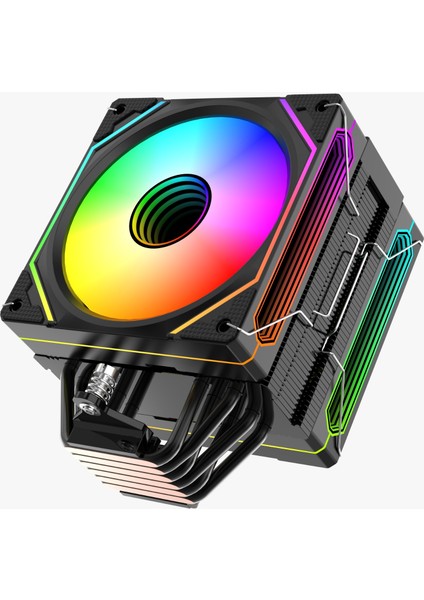 DY-500X Siyah Isı Göstergeli Ful Argb 2x Fan 6 Bakır Borulu Kule Tipi Hava Soğutucu Işlemci Soğutucusu fiyatları