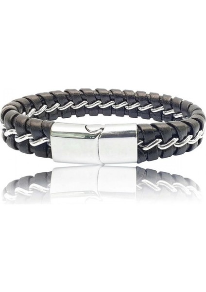 Zincir Model Çelik ve Deri Bileklik 33514B2D1 fırsatları