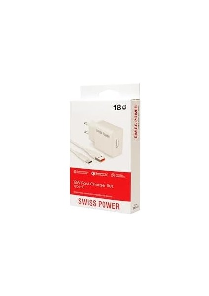 Power 18W 3.0 Type-C Hızlı Şarj Seti Sws-T1 - Beyaz modelleri