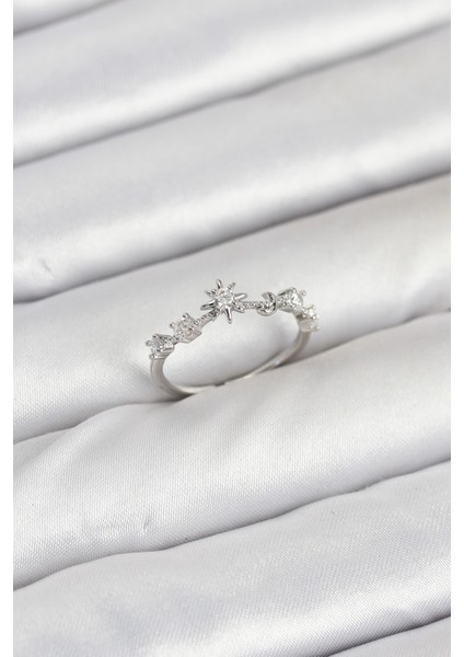 Pirinç Gümüş Renk Manifest Kadın Yüzük