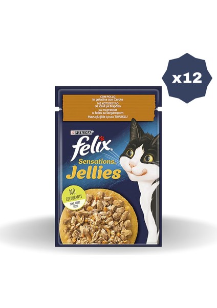 Kedi Yaş Mama Tavuklu ve Havuçlu 85 gr - (12 Adet)