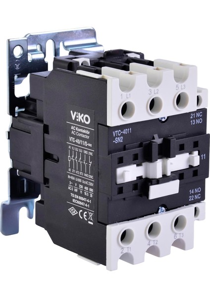 Vtc-40/11/s 40A 1no+1nc Kontaktör 40A 230V Bobin