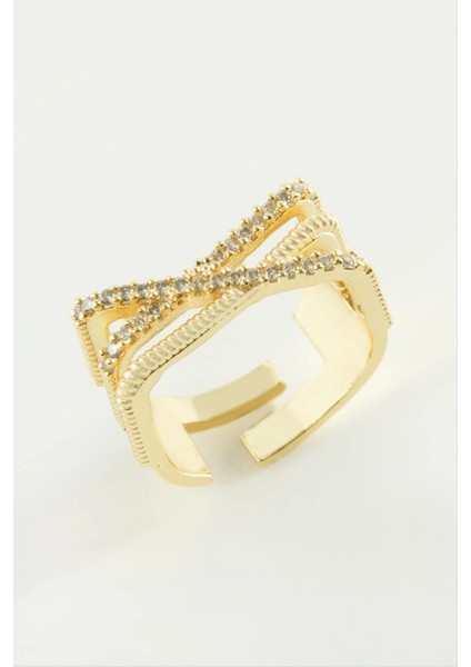 Üç Çizgili Zirkon Taşlı Yüzük