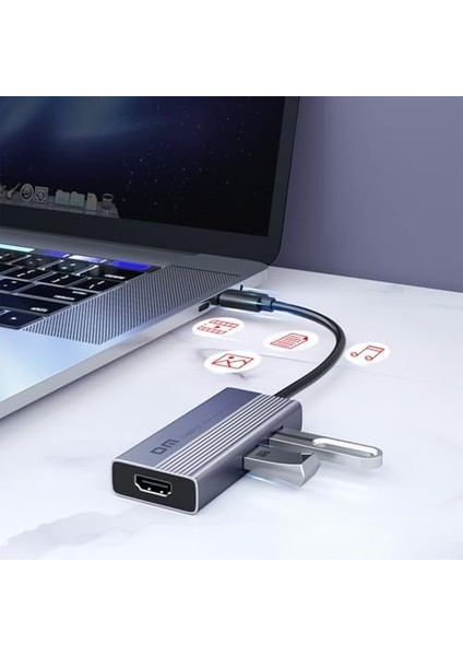 CHB059 Type-C To 4K HDMI 2*usb-A Pd 60W Sd ve Micro Sd Kart Okuyucu Çoklayıcı Hub fiyatları