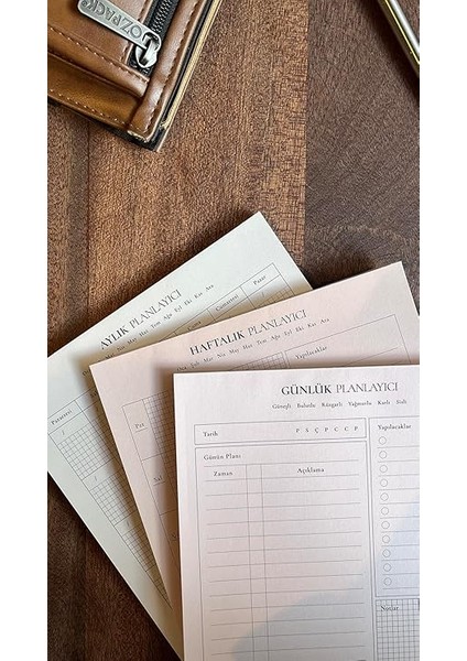 Tanıtım 3'lü Masaüstü Planlayıcı Set (Günlük Planlayıcı, Haftalık Planlayıcı, Aylık Planlayıcı) modelleri