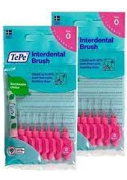 Tepe Interdental Brush Arayüz Fırçası Pembe 0.4 mm 8 Li x 2 Adet
