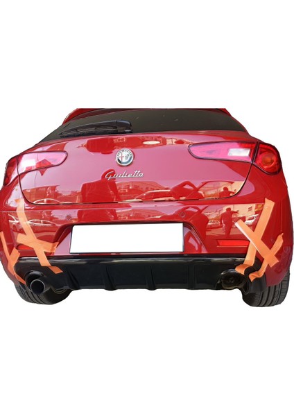 Alfa Romeo Giulietta Difüzör Çift Çıkış 2010-2020 Parlak Siyahuyumlu