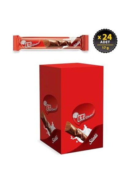 Eti Uzun Sütlü Çikolata 17 G x 24 Adet