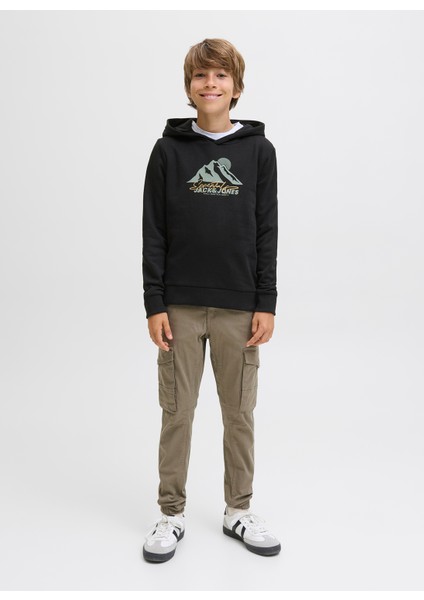 Baskılı Erkek Çocuk Siyah Sweatshırt 12279610