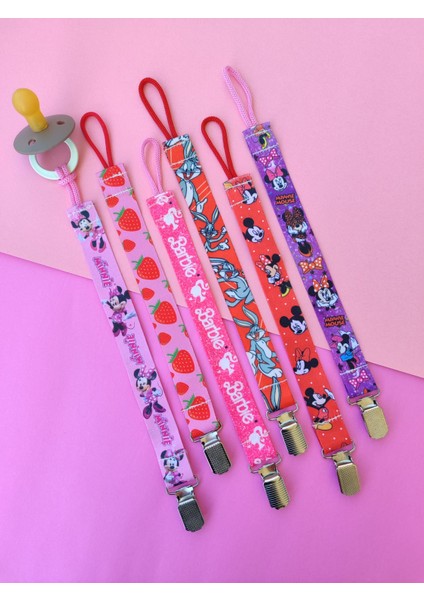 6'lı Emzik Askısı Seti - Emzik Tutucu - Emzik Zinciri (Kız Bebek) modelleri