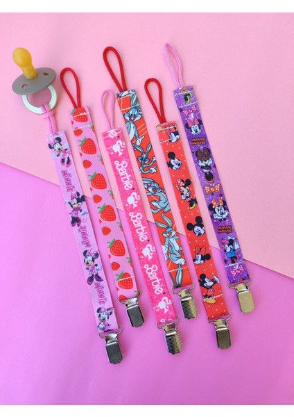 6'lı Emzik Askısı Seti - Emzik Tutucu - Emzik Zinciri (Kız Bebek) fırsatları