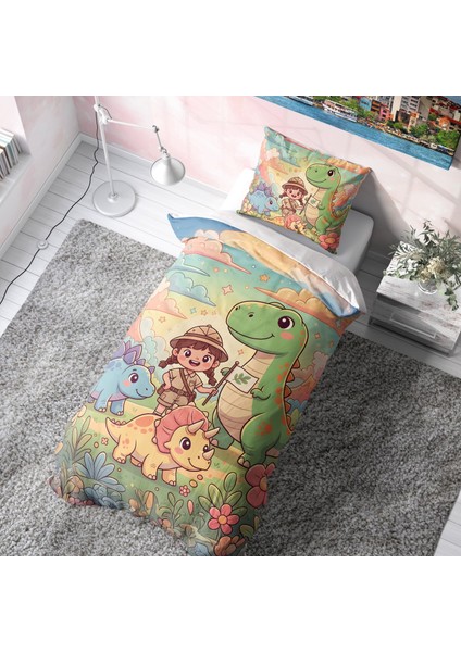 Dinozor Macerası Çocuk Nevresim Takımı (Çarşafsız)