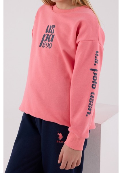 Kız Çocuk Neon Pembe Eşofman Takımı – Uspa 1890 Baskılı Pamuklu Günlük Spor Model fırsatları