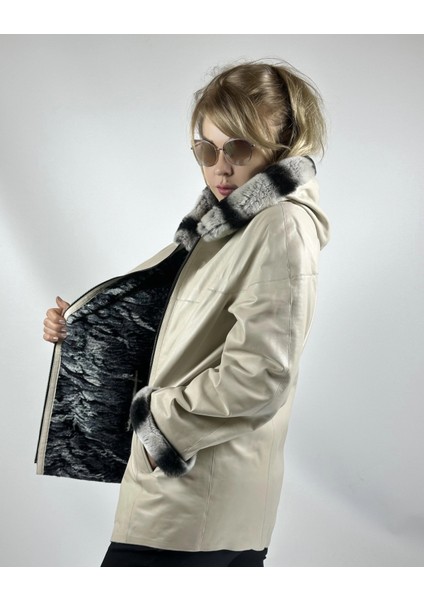 Çift Taraflı Giyilebilir Kadın Deri Mont 176 fiyatları