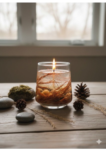 Amber Kokulu Doğal Görünümlü Jelly Mum – Dekoratif Cam Mum- fiyatları