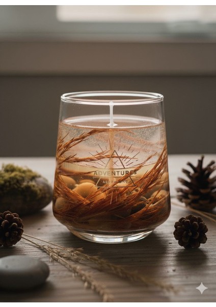 Amber Kokulu Doğal Görünümlü Jelly Mum – Dekoratif Cam Mum- modelleri