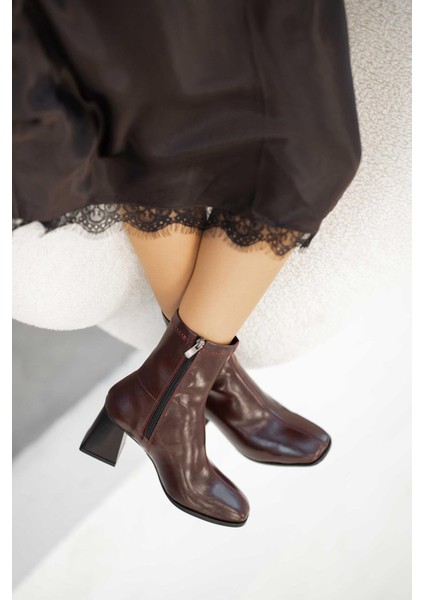 Fallon Kadın Rugan Streç Topuklu Bot Bordo fırsatları