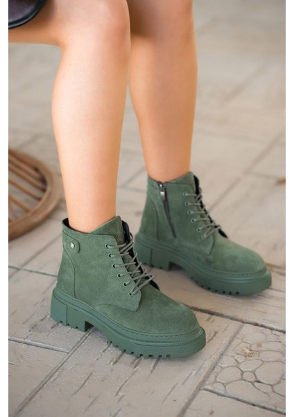 Farber Kadın Hakiki Süet Deri Taşlı Bot Yeşil fiyatları