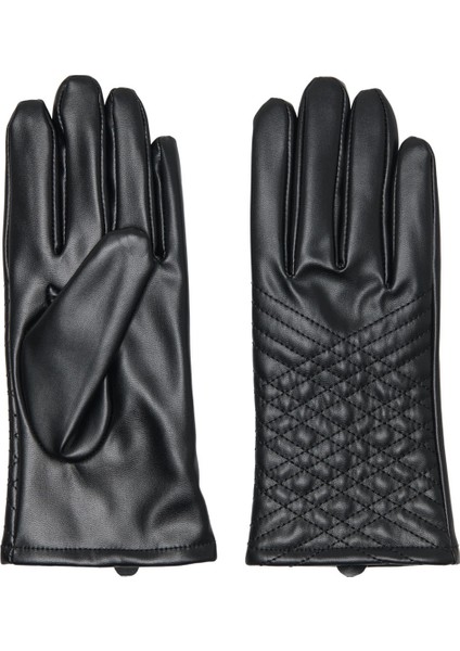 Kadın Desenli Deri Eldiven 15350311 Siyah