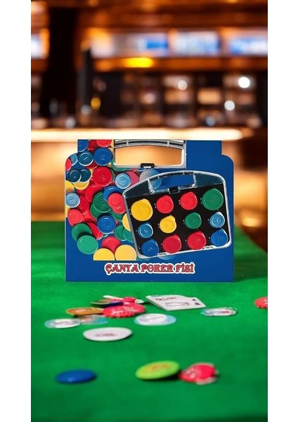 Plastik Poker Fişi Poker Chip 96 Adet Renkli Oyun Takımı Eğlenceli Temalı
