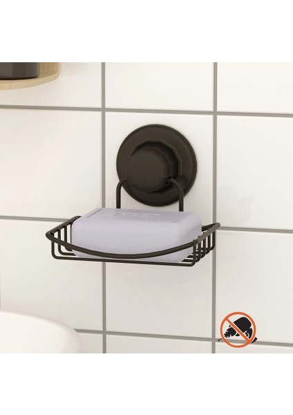 Vakumlu Paslanmaz Katı Sabunluk Siyah