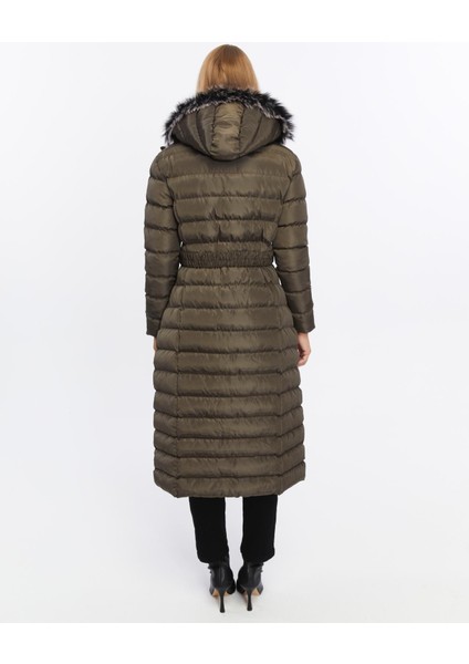 Kadın Yeni Sezon Memori Kumaş Kemerli Kapşonlu Su Geçirmez Şişme Mont modelleri