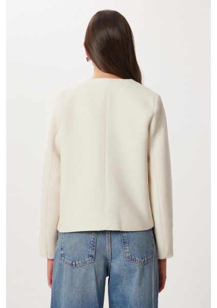 Vatkalı Düğmeli Tüvit Ceket LOH0016 Krem indirimleri