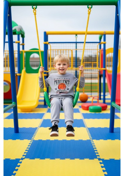 Çocuklar Için Pamuklu Basketbol Temalı Takım Kaliteli Şık Rahat Günlük