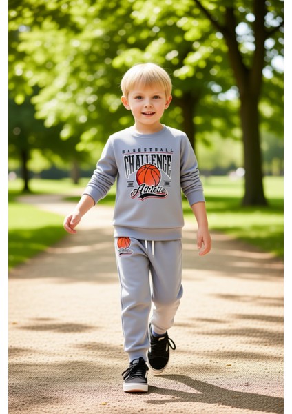 Çocuklar Için Pamuklu Basketbol Temalı Takım Kaliteli Şık Rahat Günlük modelleri