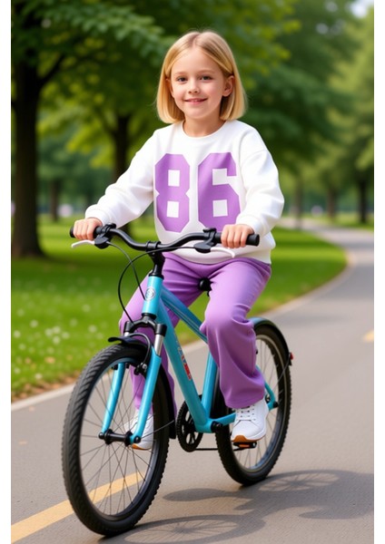 Kız Çocuk Pamuklu Baskılı Oversize Eşofman Takımı Rahat ve Şık Günlük Giyim Kaliteli Şık Rahat fiyatları