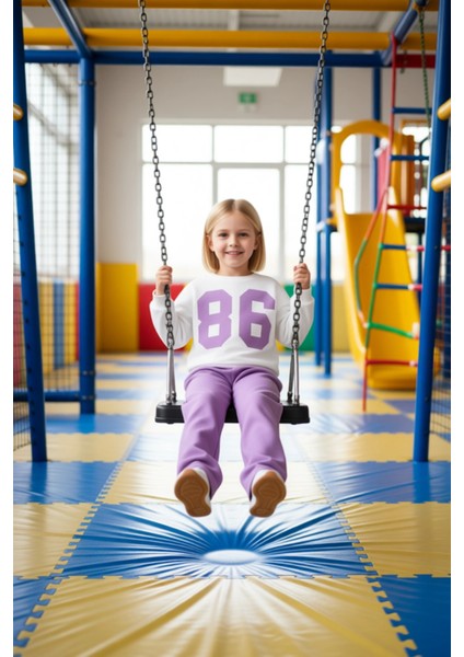 Kız Çocuk Pamuklu Baskılı Oversize Eşofman Takımı Rahat ve Şık Günlük Giyim Kaliteli Şık Rahat modelleri