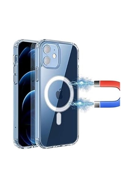 Trend iPhone 13 Için Magsafe Kablosuz Şarj Özellikli Çok Şık Kristal Şeffaf Kılıf Telefonunuzu Tam Korur fırsatları