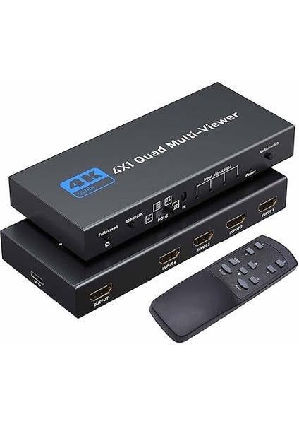4K Switch 4x1, Oyun ve Filmler Için Kesintisiz Anahtarlama, Uzaktan Kumanda Destekleri, Tv Pc DVD Player Oyun Konsolları Projektörleri ile Uyumludur