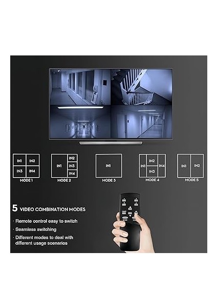 4K Switch 4x1, Oyun ve Filmler Için Kesintisiz Anahtarlama, Uzaktan Kumanda Destekleri, Tv Pc DVD Player Oyun Konsolları Projektörleri ile Uyumludur fiyatları