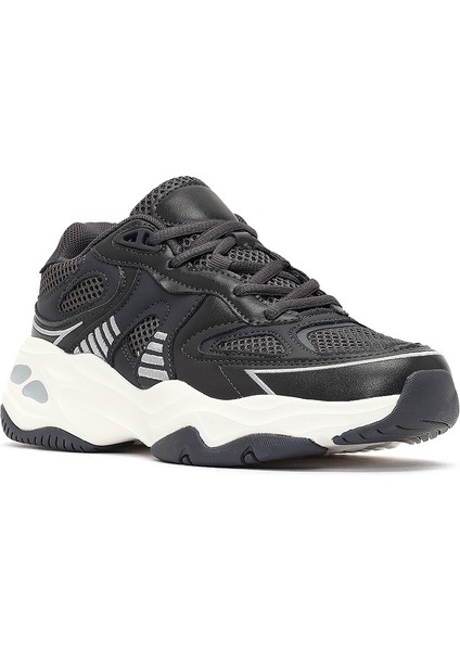 Kadın Gri Bağcıklı Kalın Tabanlı Sneaker 25AFD494214