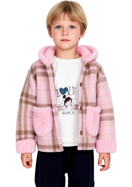 Kız Çocuk Üçlü Set Ekose Ceket Tişört ve Pantolon Kaliteli Şık Rahat Günlük indirimleri