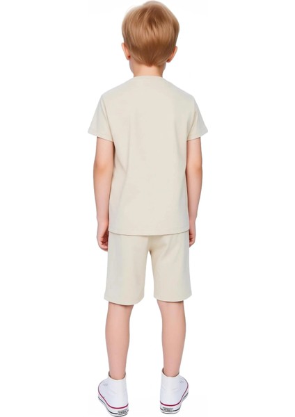 Erkek Çocuk Pamuklu Bisiklet Yaka Kısa Kollu T Shirt ve Şort Takımı Kaliteli Şık Rahat indirimleri