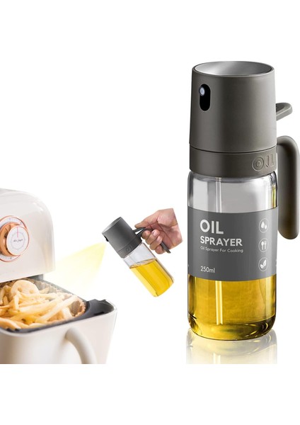 Yemek Pişirmek Için 8.5oz Yağ Püskürtme Şişesi, Zeytinyağı Püskürtücü Bay, 250ML Cam Zeytinyağı Sprey Şişesi, Hava Fritözü Için Yağ Püskürtücü, Kanola Yağı Püskürtücü, Salata Yapımı, Pişirme,
