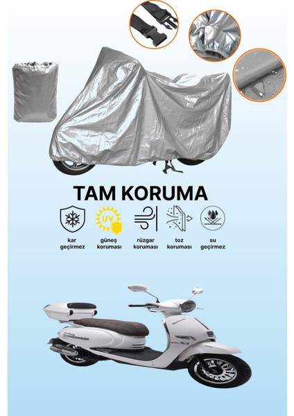 Gri Kuba Brilliant 125 Uyumlu Motosiklet Brandası, Koruyucu Örtü, Motor Branda
