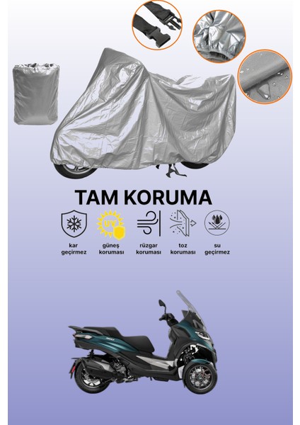 Gri Piaggio Runner 180 Uyumlu Motosiklet Brandası, Koruyucu Örtü, Motor Branda