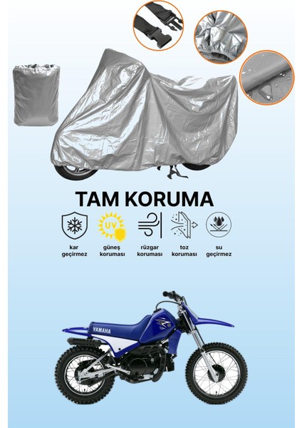 Gri Yamaha Pw 80 Uyumlu Motosiklet Brandası, Koruyucu Örtü, Motor Branda