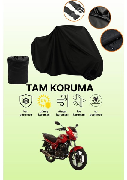 Siyah Asya Legent 150 Uyumlu Motor Branda, Koruyucu Örtü, Motosiklet Brandası