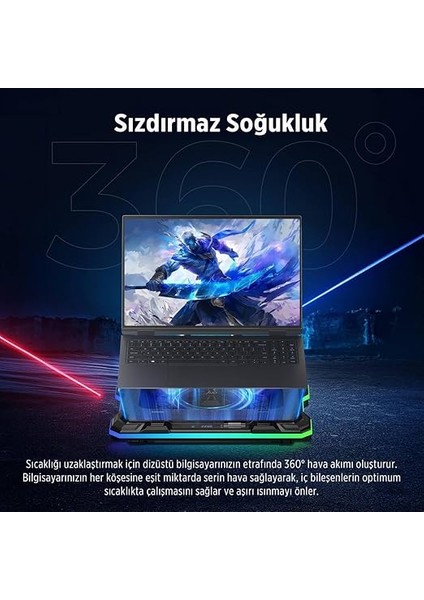 Yeti 2200RPM Rgb Işıklı LED Display Gaming Laptop Notebook Soğutucu Stand indirimleri