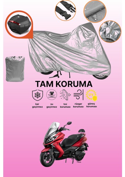 Gri Arka Çanta Uyumlu Kymco Downtown 250I Uyumlu Motor Brandası, Koruyucu Örtü
