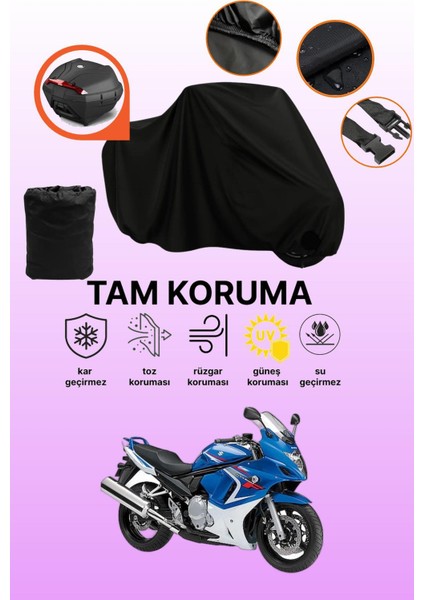 Siyah Arka Çanta Uyumlu Suzuki Gsx 650 F Uyumlu Motosiklet Brandası, Koruyucu Örtü