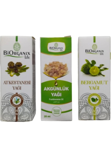 At Kestanesi +Akgünlük +Bergamot Yağı 3ADET