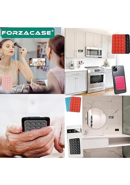 Telefon Tutucu Ped, Renkli Kare Tasarım, Otomobil ile Uyumlu Telefon Sabitleyici, Ultra Güçlü Vantuzlu (Turuncu) fırsatları