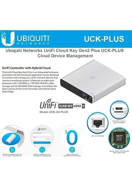 Uck-G2-Plus Unifi Cloud Key Gen2 Plus Unifi Yönetici Kontrolcü Cihazı fırsatları