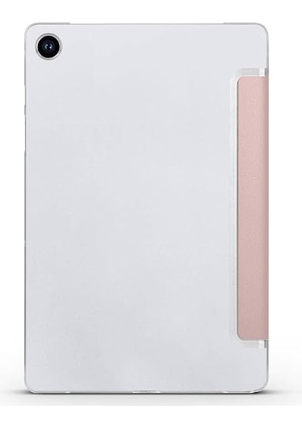 Samsung Tablet ile Uyumlu Tablet Kılıfı Smart Cover Uyku Modlu Standlı Arkası Sert Şeffaf Kapak (Rosegold, Galaxy Tab A9 X110) indirimleri