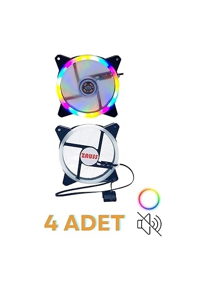 4 Adet 120MM Rainbow Rgb Kasa Fanı Renkli Gökkuşağı Fanı fiyatları